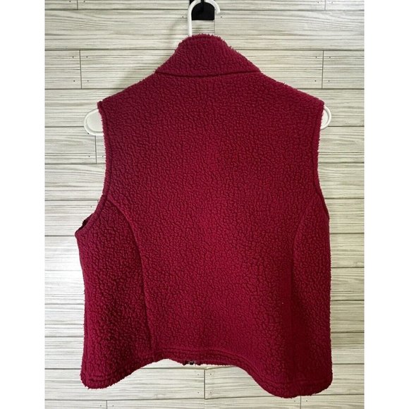 L.L Bean Womens Fleece Sleeveless Vest Regular Size XS Full Zip Maroon Red/Pink - Picture 3 of 11
